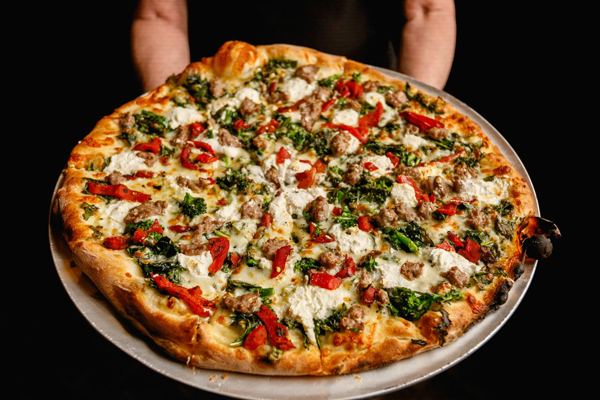 Fresh pizza at Angelo's Roast Beef and Pizza in Saugus MA