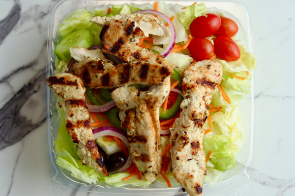 Fresh salads at Angelo's Roast Beef and Pizza in Saugus MA